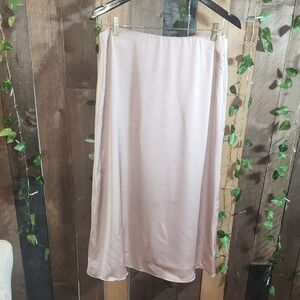French Connection Beige Satin Skirt Size L